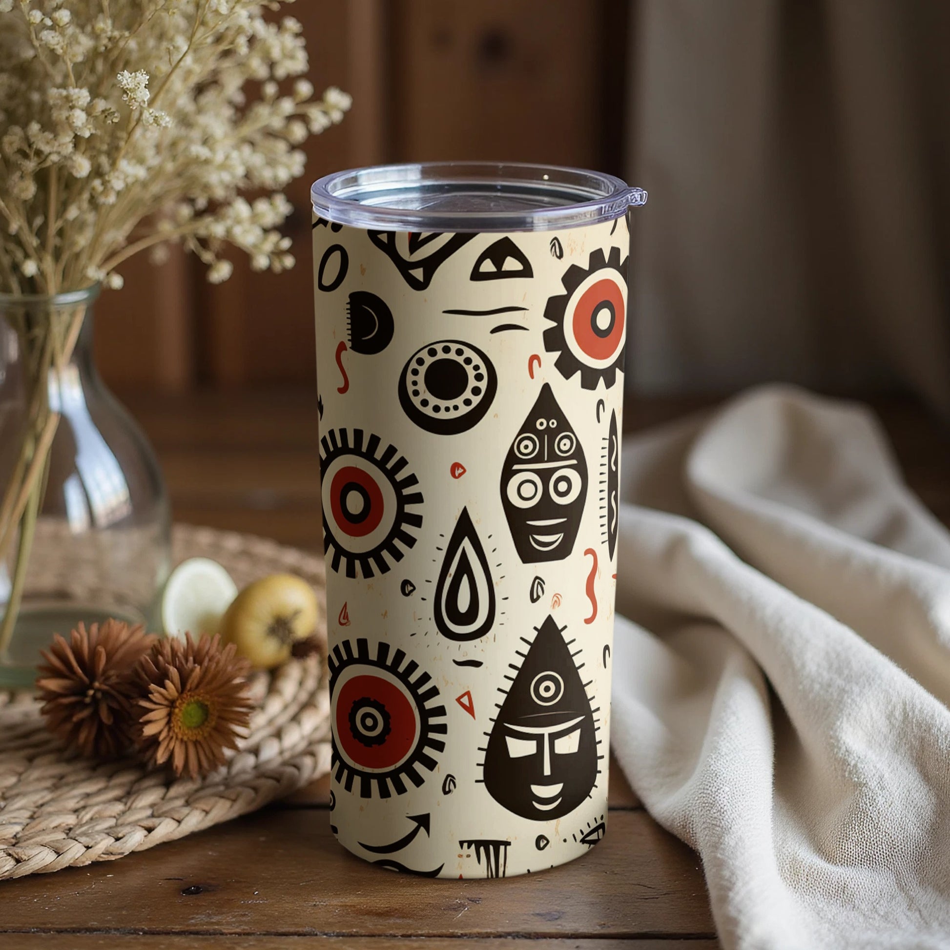 Unique Abstract Patterned Tumbler with Creative Art Design