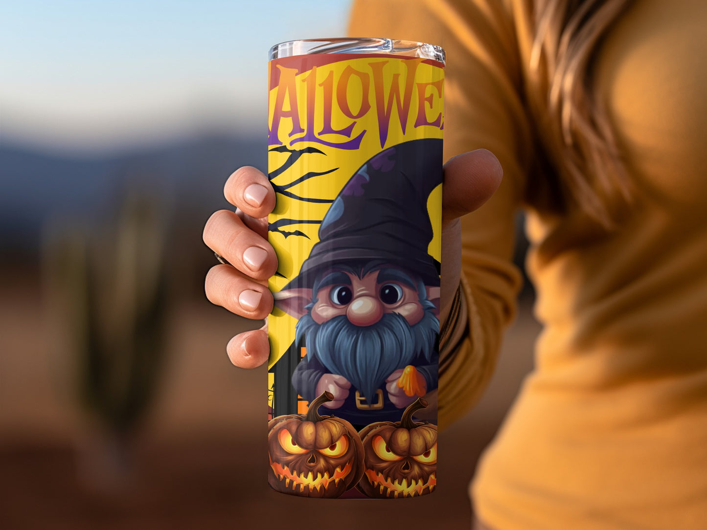 Halloween Gnome With Pumpkins Tumbler Design