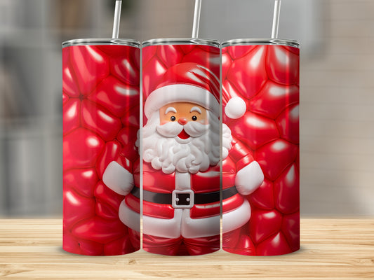 Festive Santa Claus Tumbler with Straw for Holiday Cheers