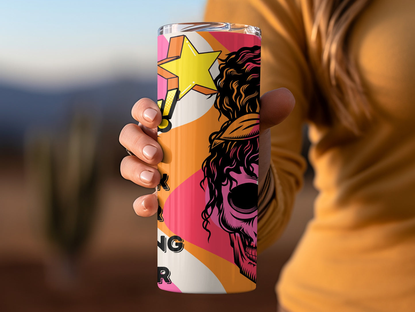 Colorful Skull and Star Design Tumbler Product