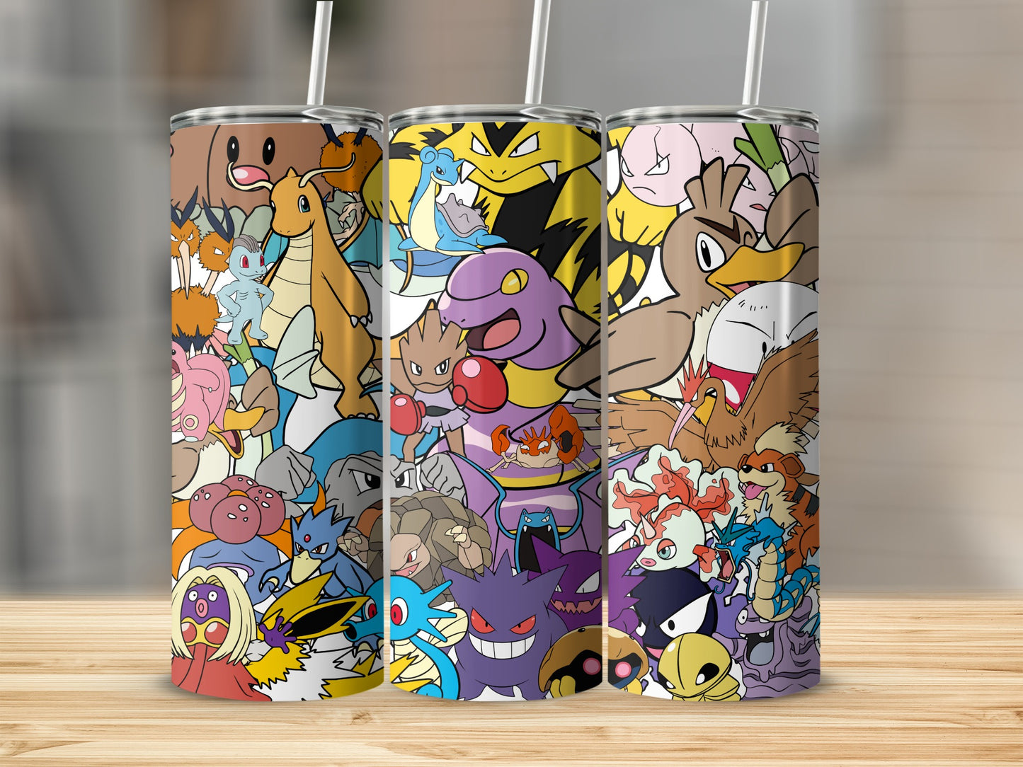 Colorful Cartoon Characters Themed Tumbler Cup with Straw