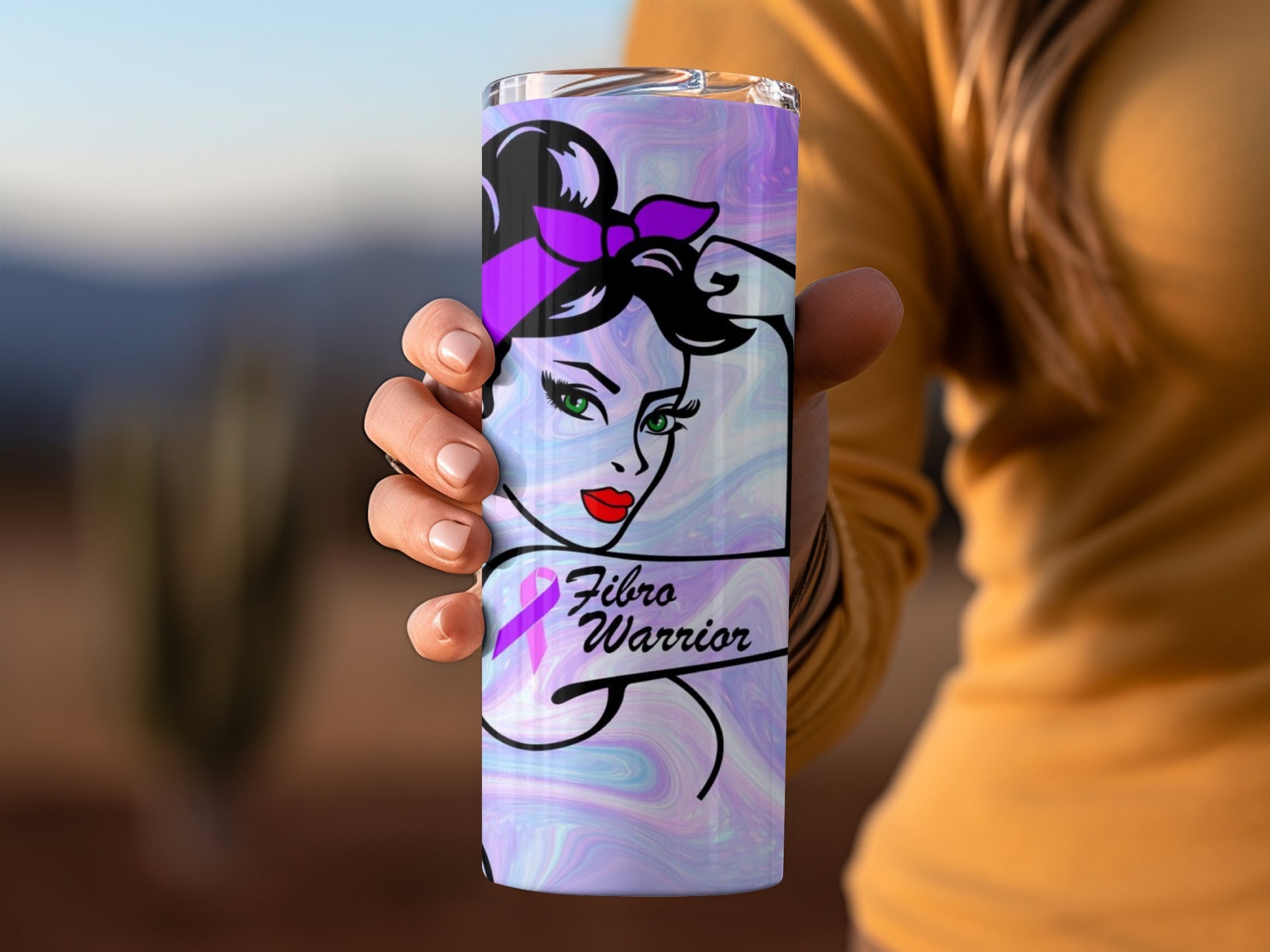 Fibro Warrior Graphic Tumbler with Colorful Design