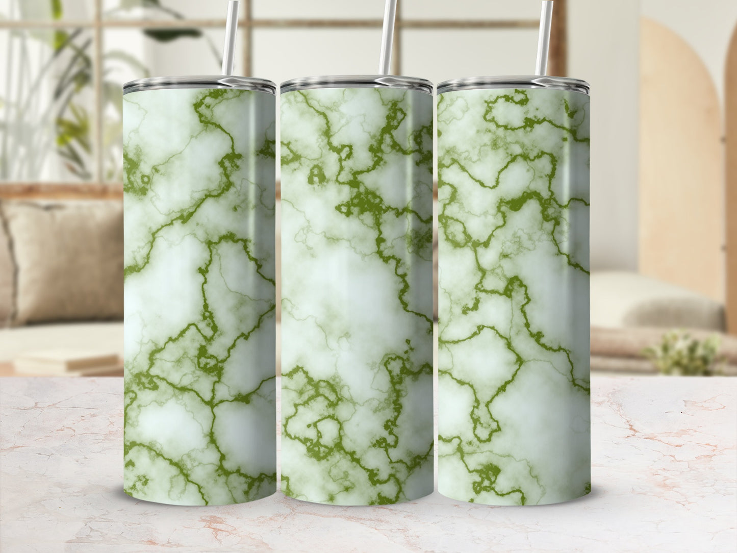 Elegant Green Marble Pattern Tumbler product type