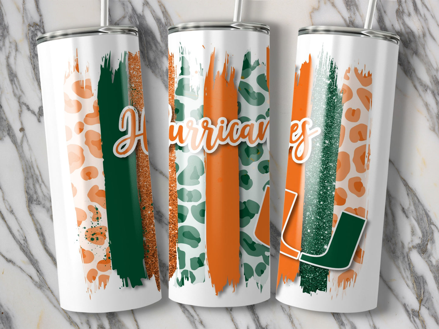 Hurricanes Image Brush Strokes With U Logo Design Tumblers