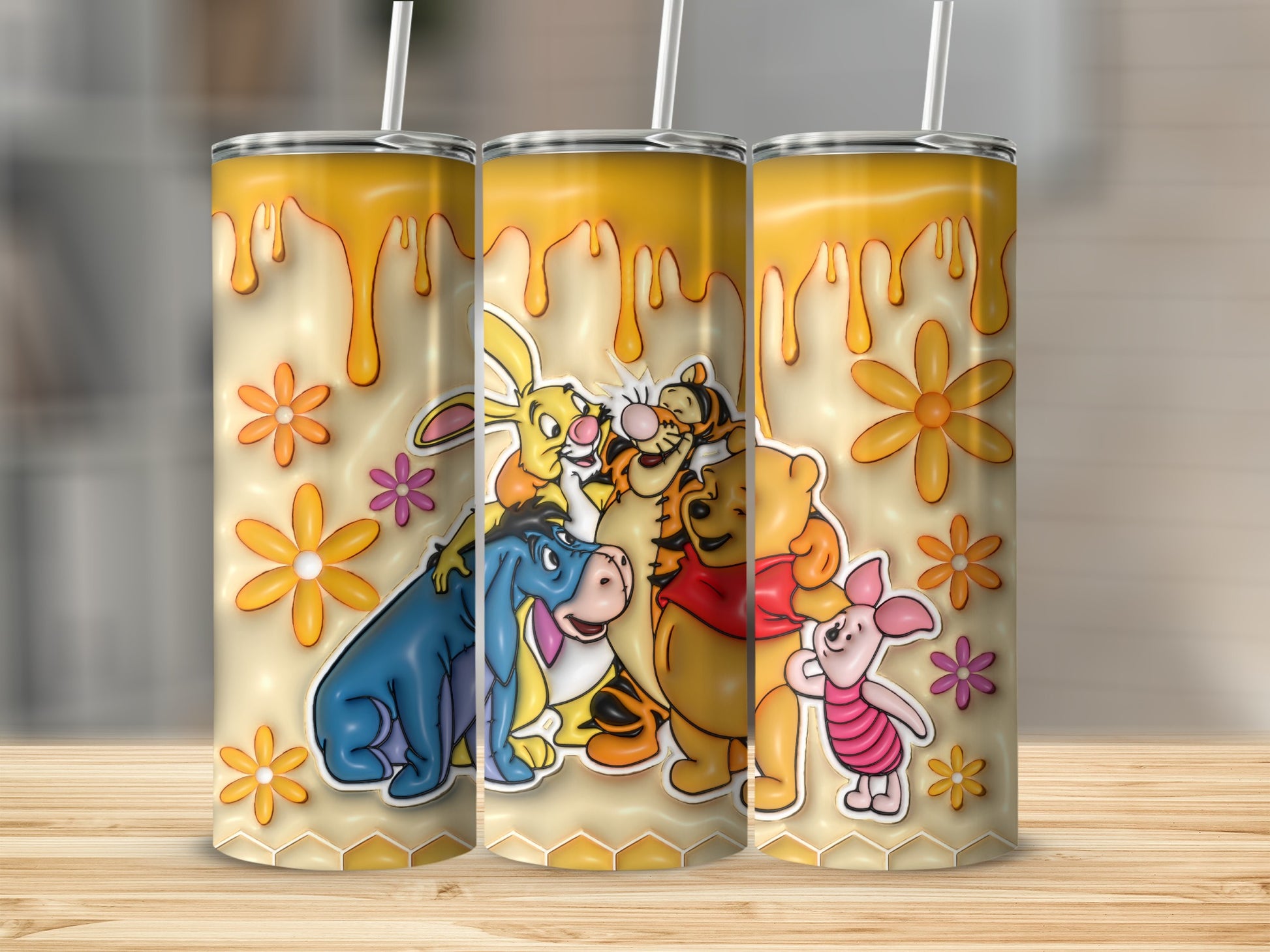 Winnie the Pooh Honey Dripping Cartoon Tumbler
