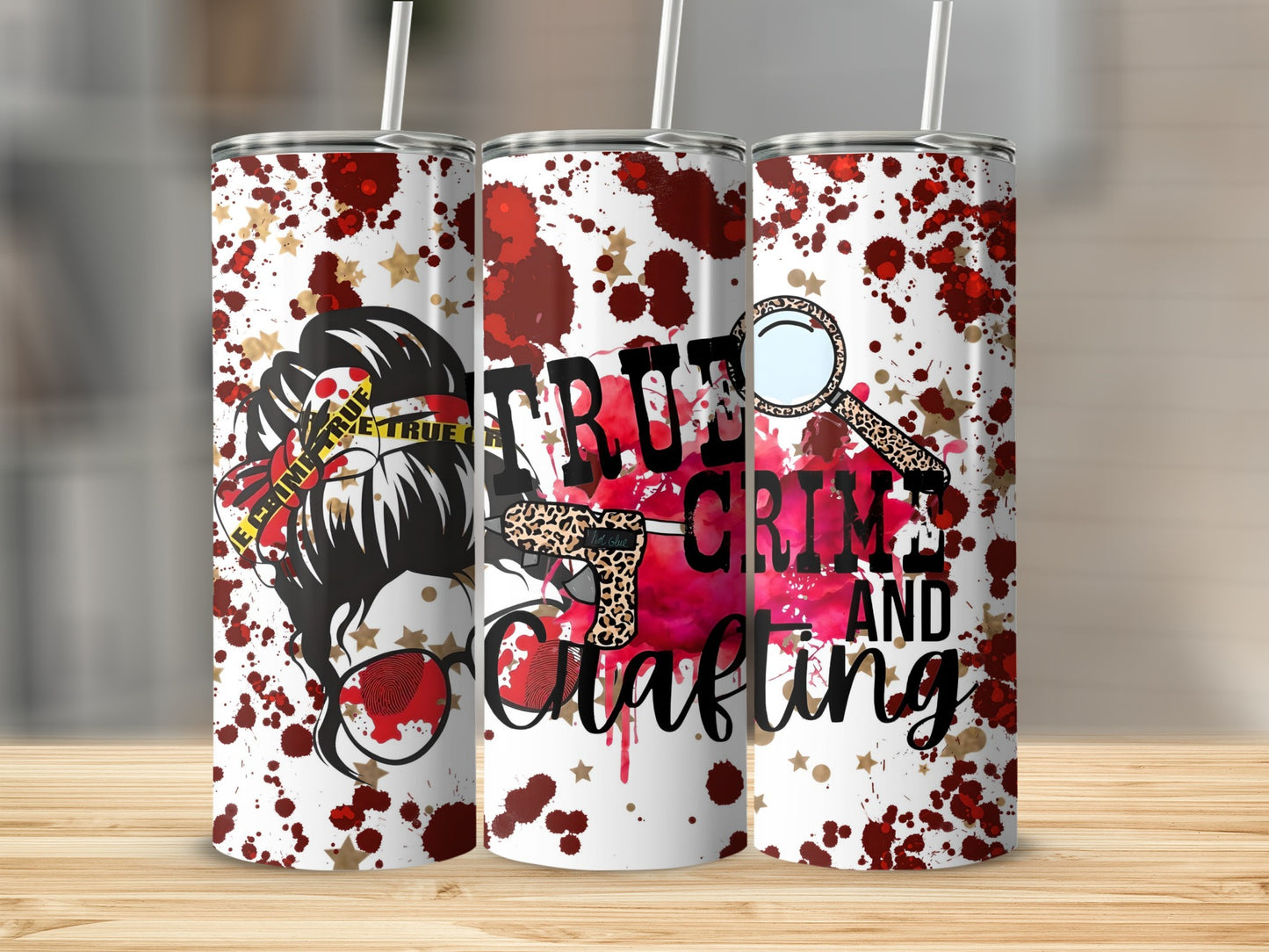 True Crime and Crafting Design Tumbler Cup
