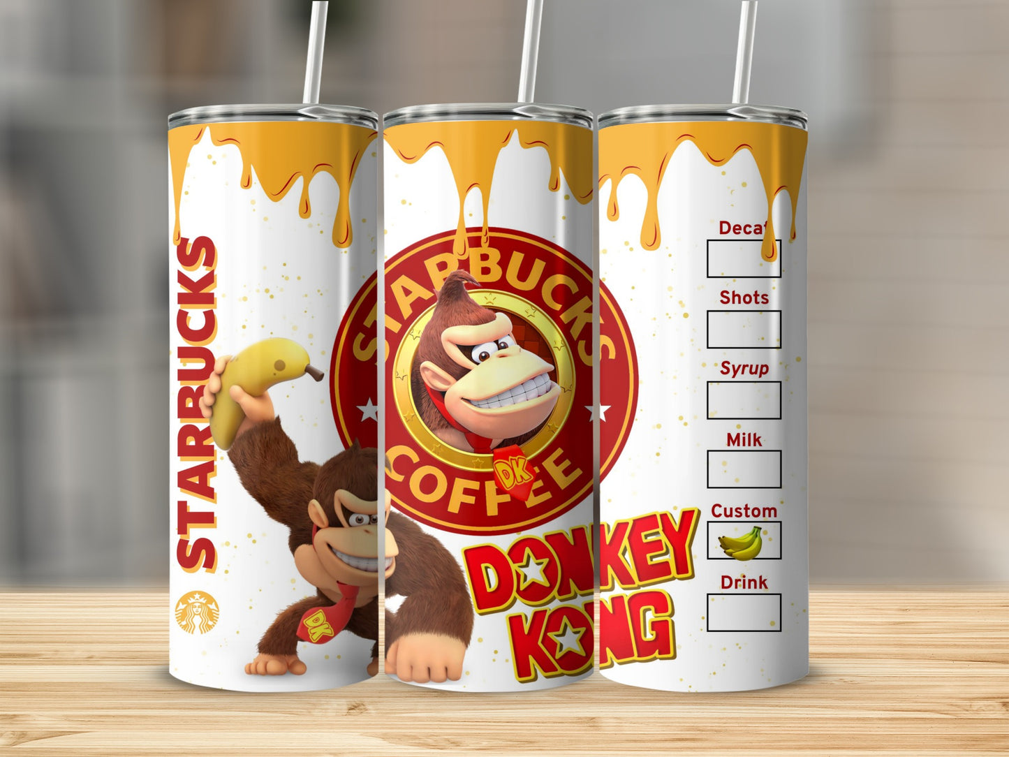 Starbucks Donkey Kong Design Coffee Tumbler Cup