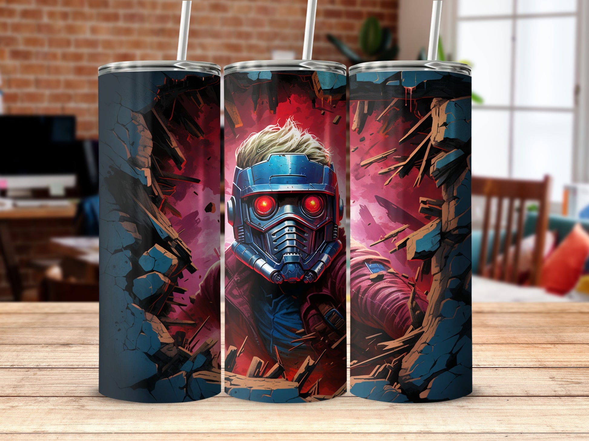 Star Lord Artwork Wraps Around Tumblers