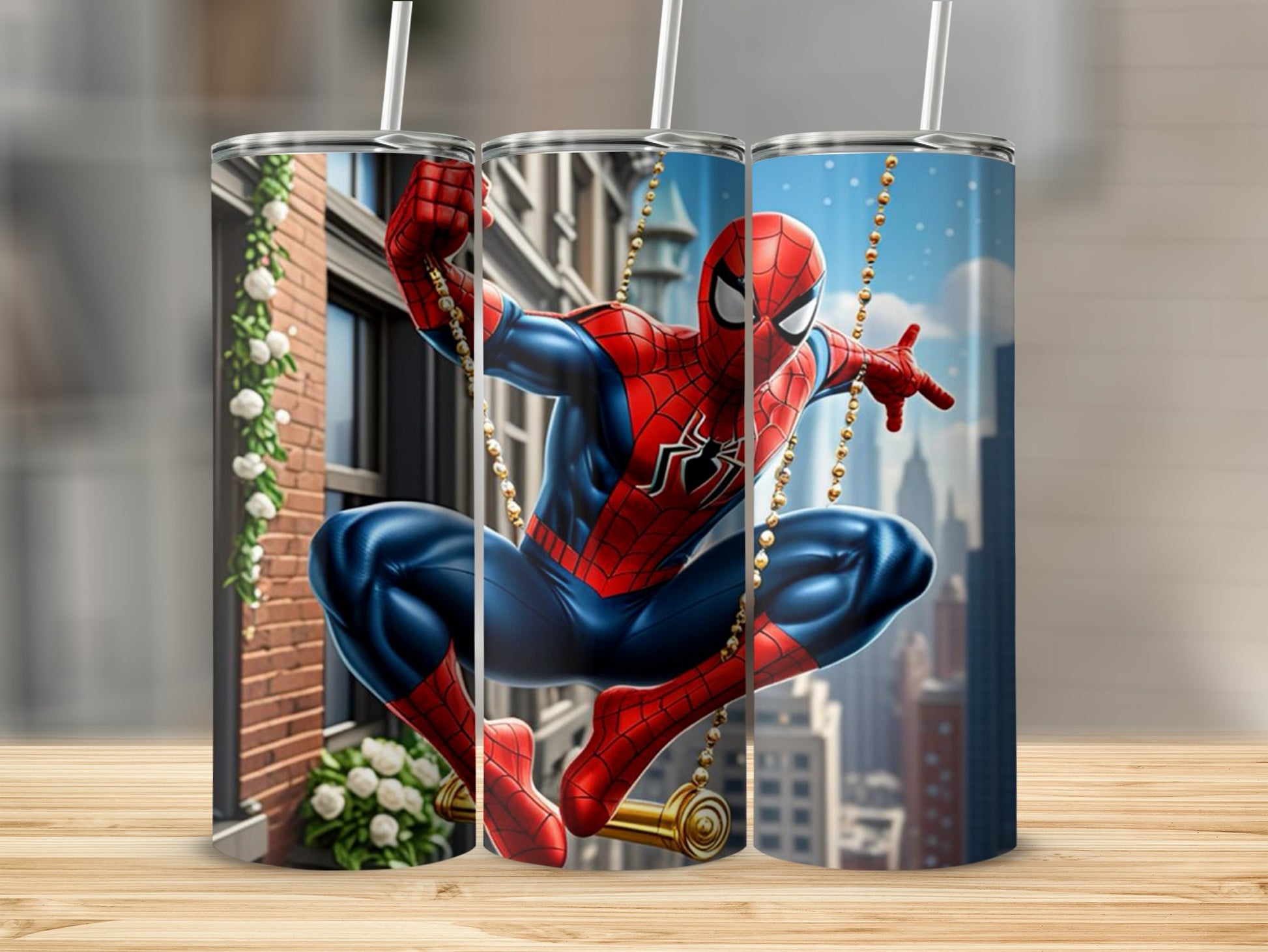 Spider-Man Swinging Through City Tumbler Cup