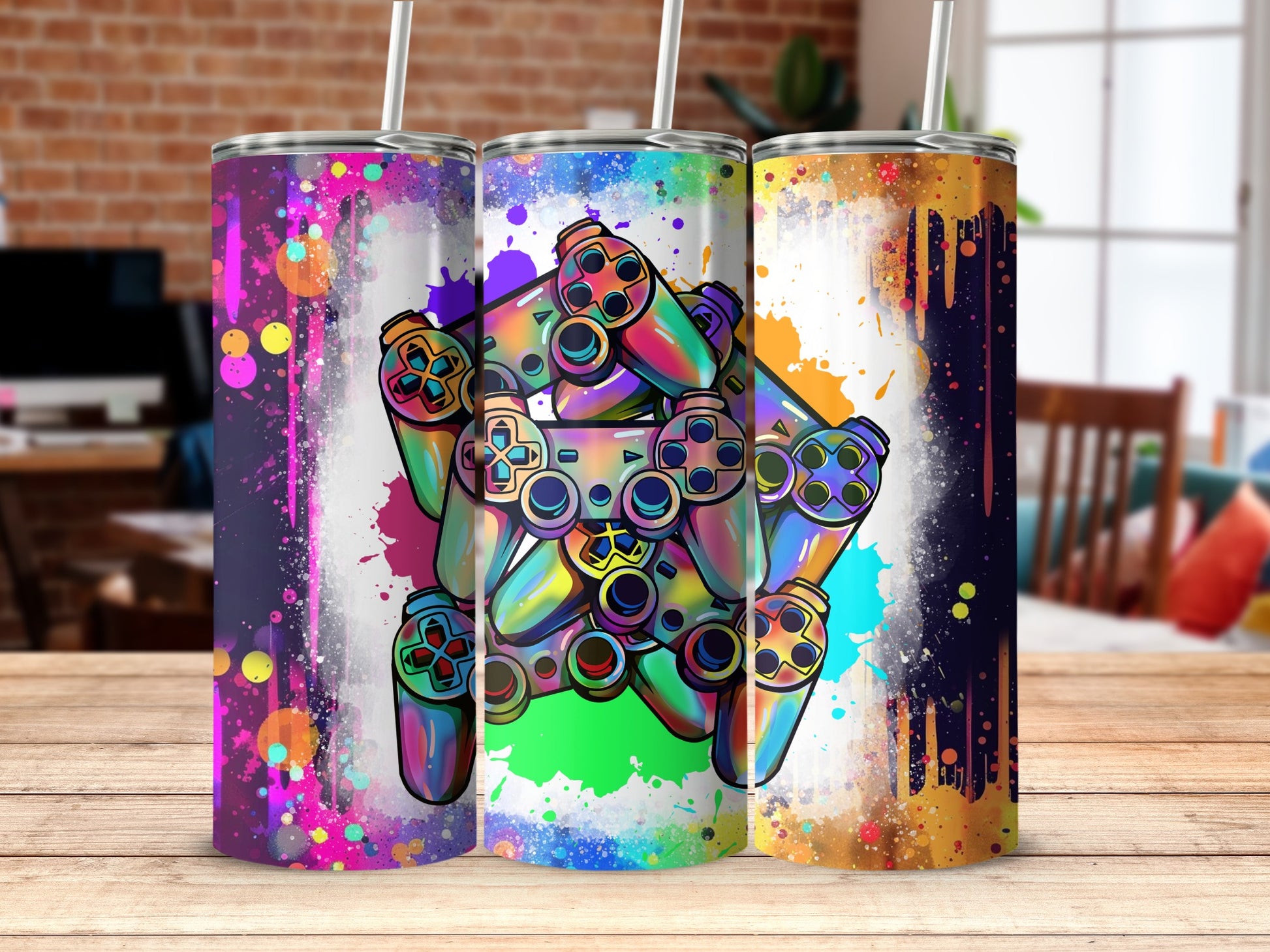 Colorful Gamer Controller Design Tumbler Collection