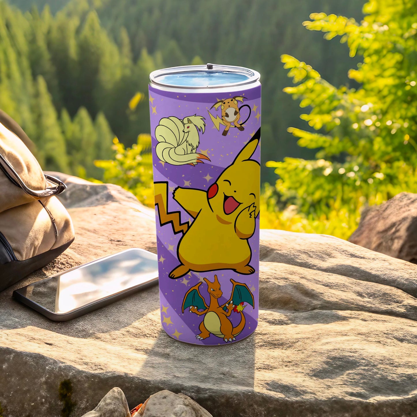 Vibrant Pikachu and Friends Cartoon Character Tumbler