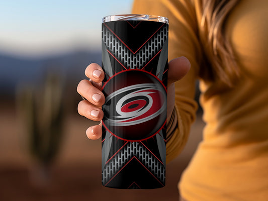 Carolina Hurricanes NHL Design Metal Style Background Tumblers