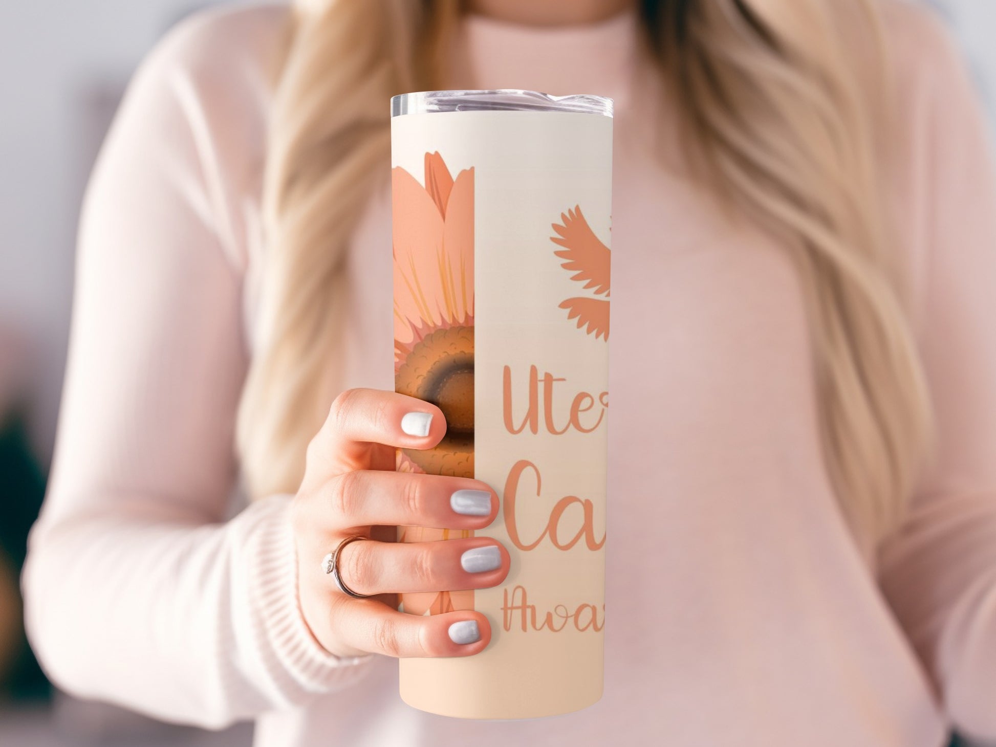 Inspirational Sunflower and Quote Tumbler Design
