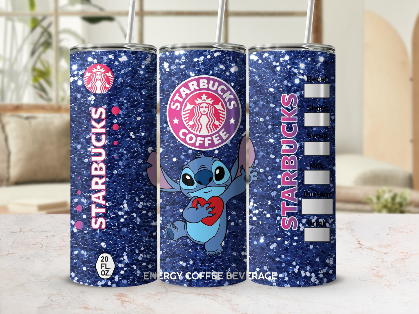 Starbucks Coffee Stitch Design Energy Beverage Tumbler