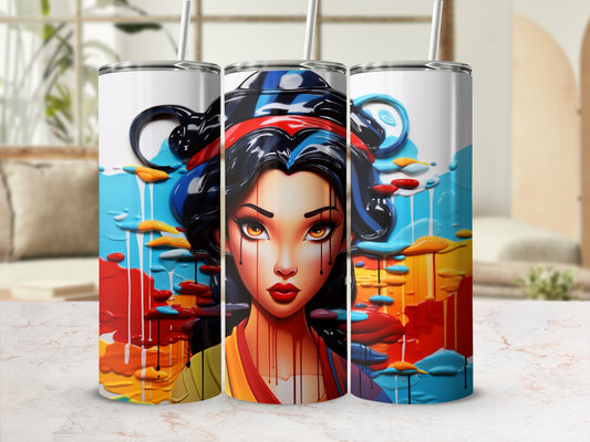 Vibrant Artistic Tumbler with Colorful Abstract Design