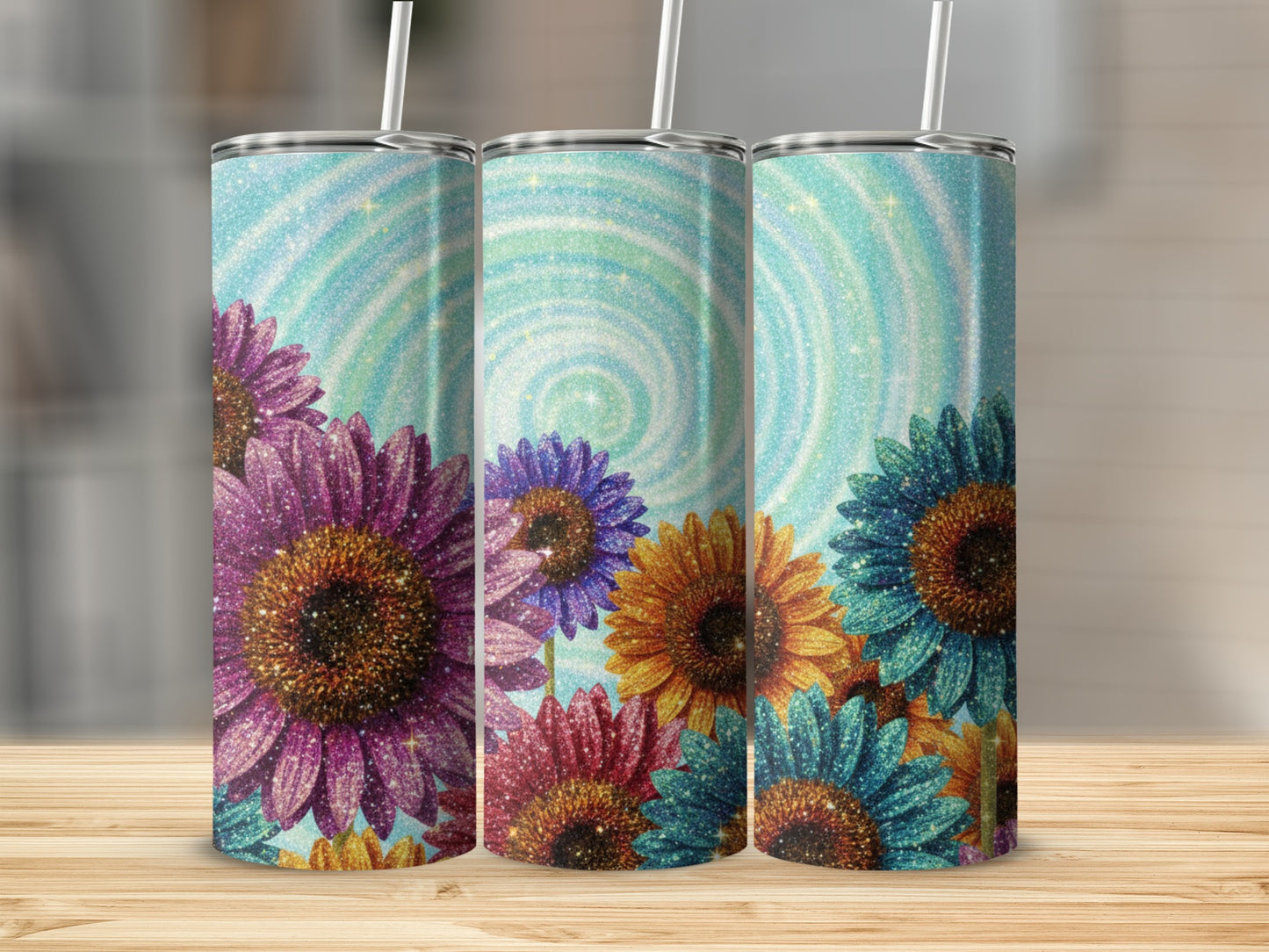 Colorful Sunflower Design Travel Tumbler for Everyday Use