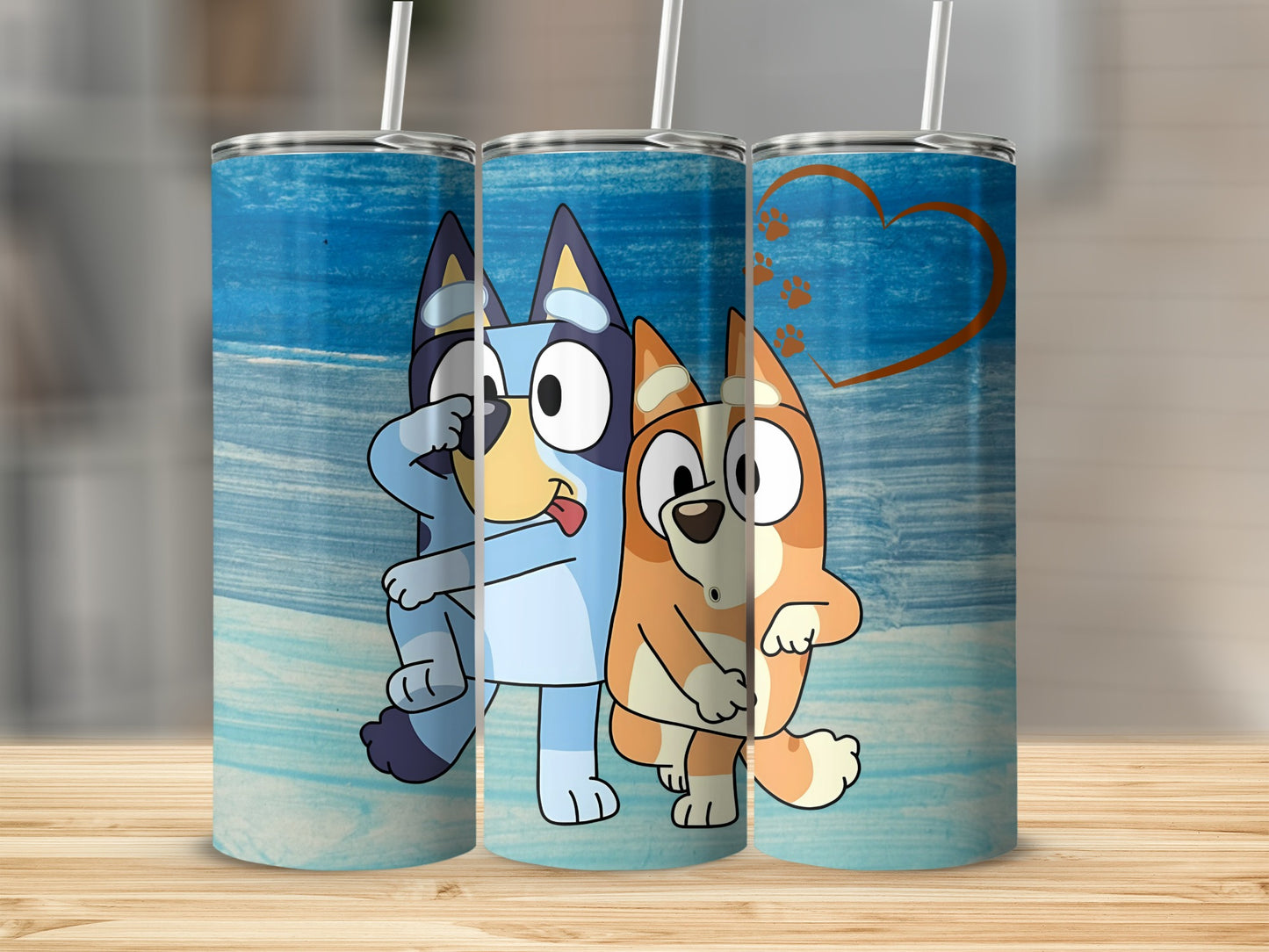 Funny Bluey and Bingo Cute Dog Friends Design Tumblers