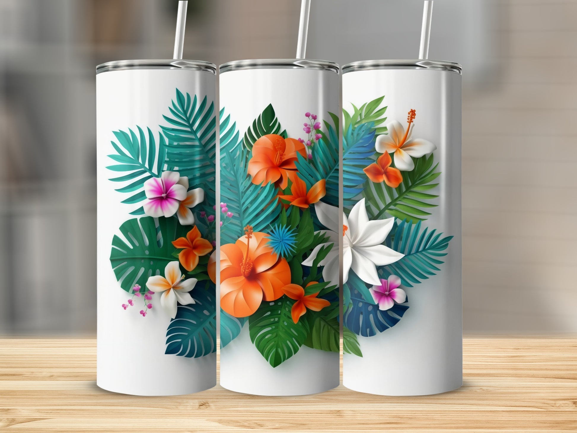 Tropical Floral Design Insulated Tumbler Product