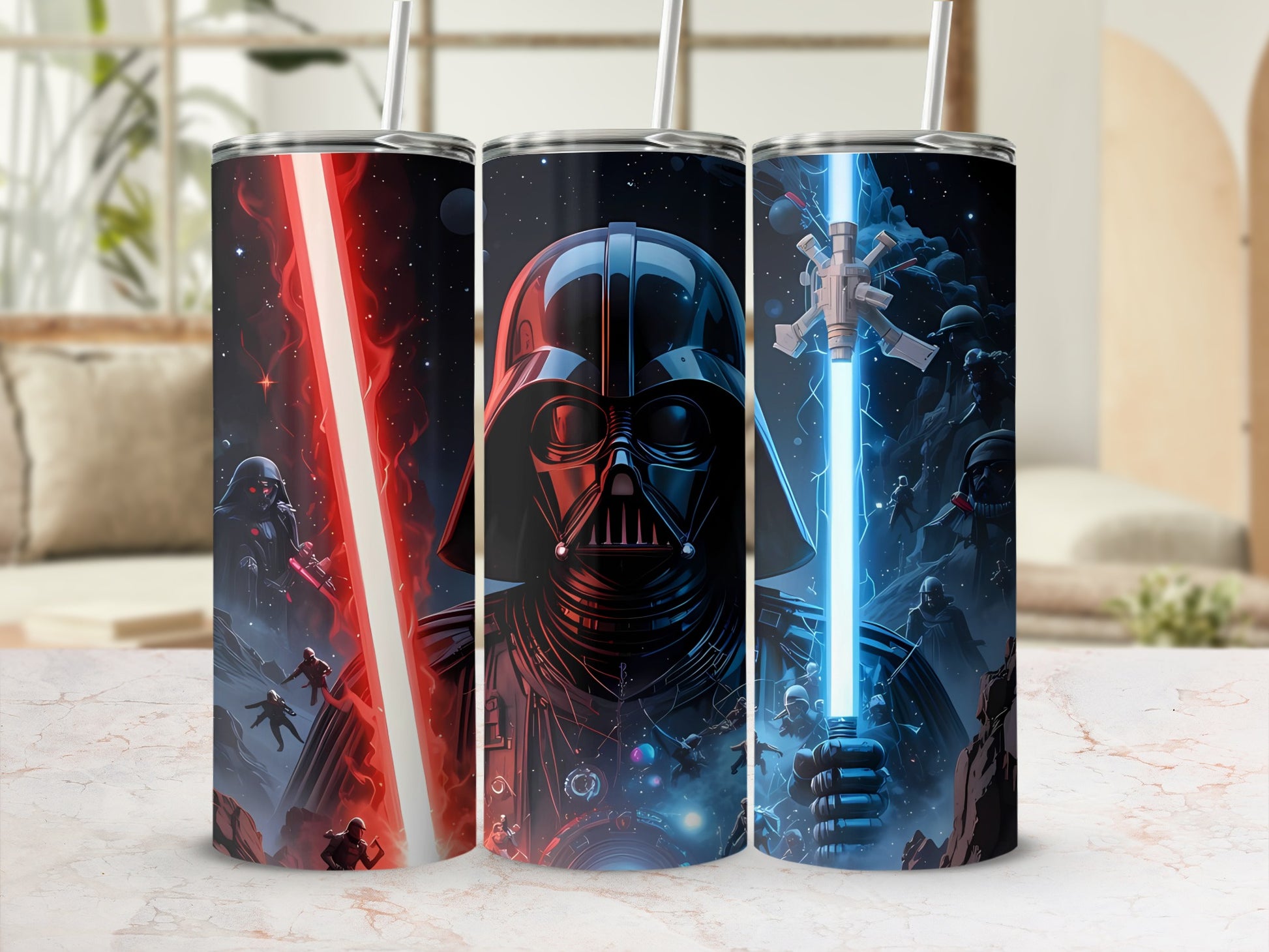 Dark Lord Lightsaber Scene Sci-Fi Themed Tumbler product type