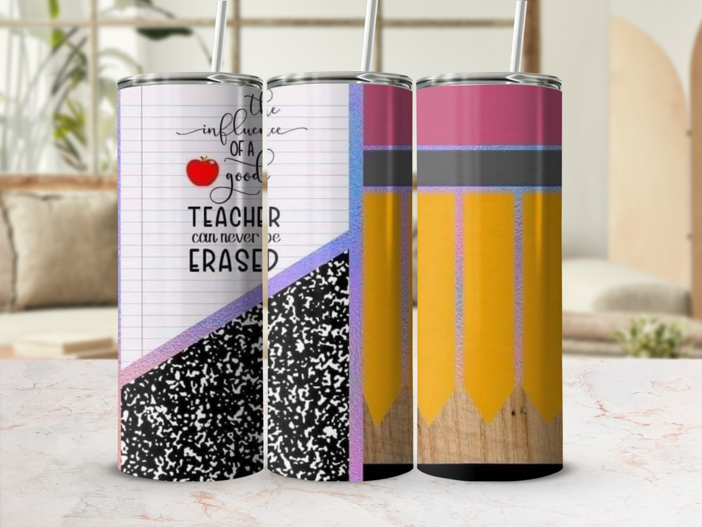 Teacher Can Never Be Erased with Apple Tumblers