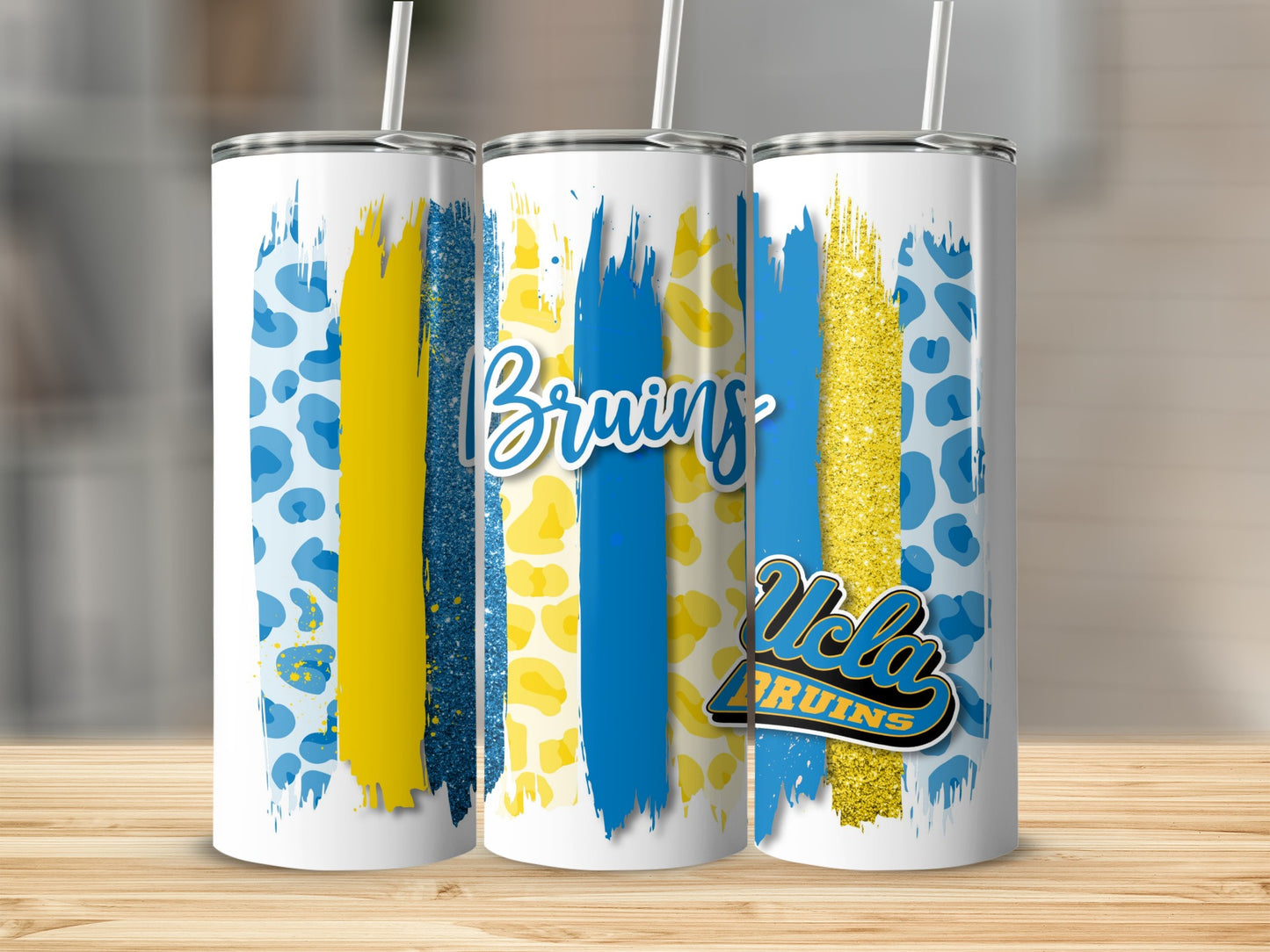 UCLA Bruins Logo and Brush Strokes Fan Design Tumblers