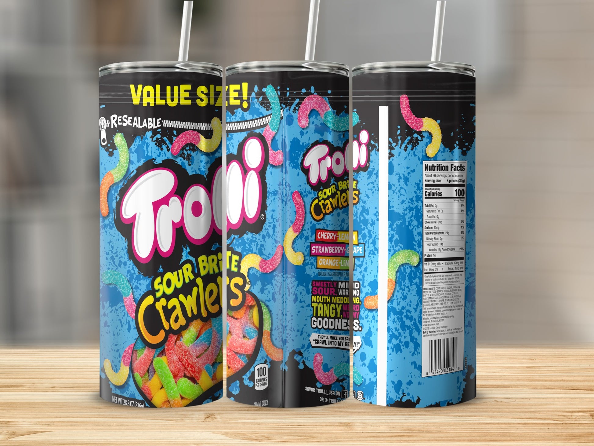 Trolli Sour Brite Crawlers Resealable Tumbler product type