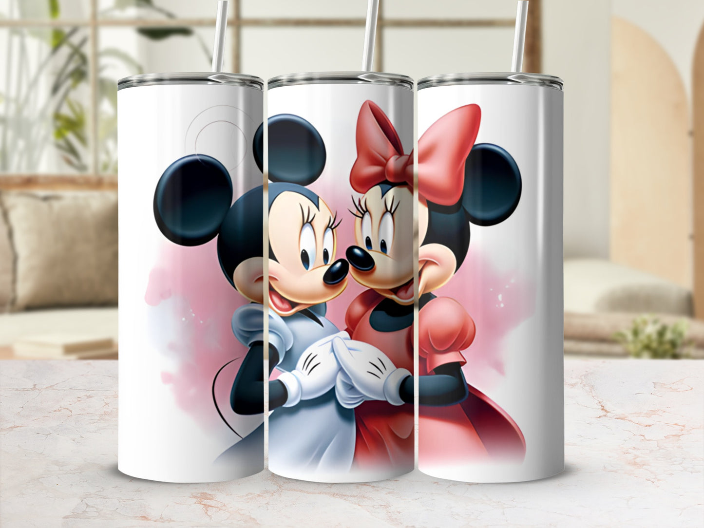 Adorable Minnie Mouse and Mickey Mouse Tumbler Cups