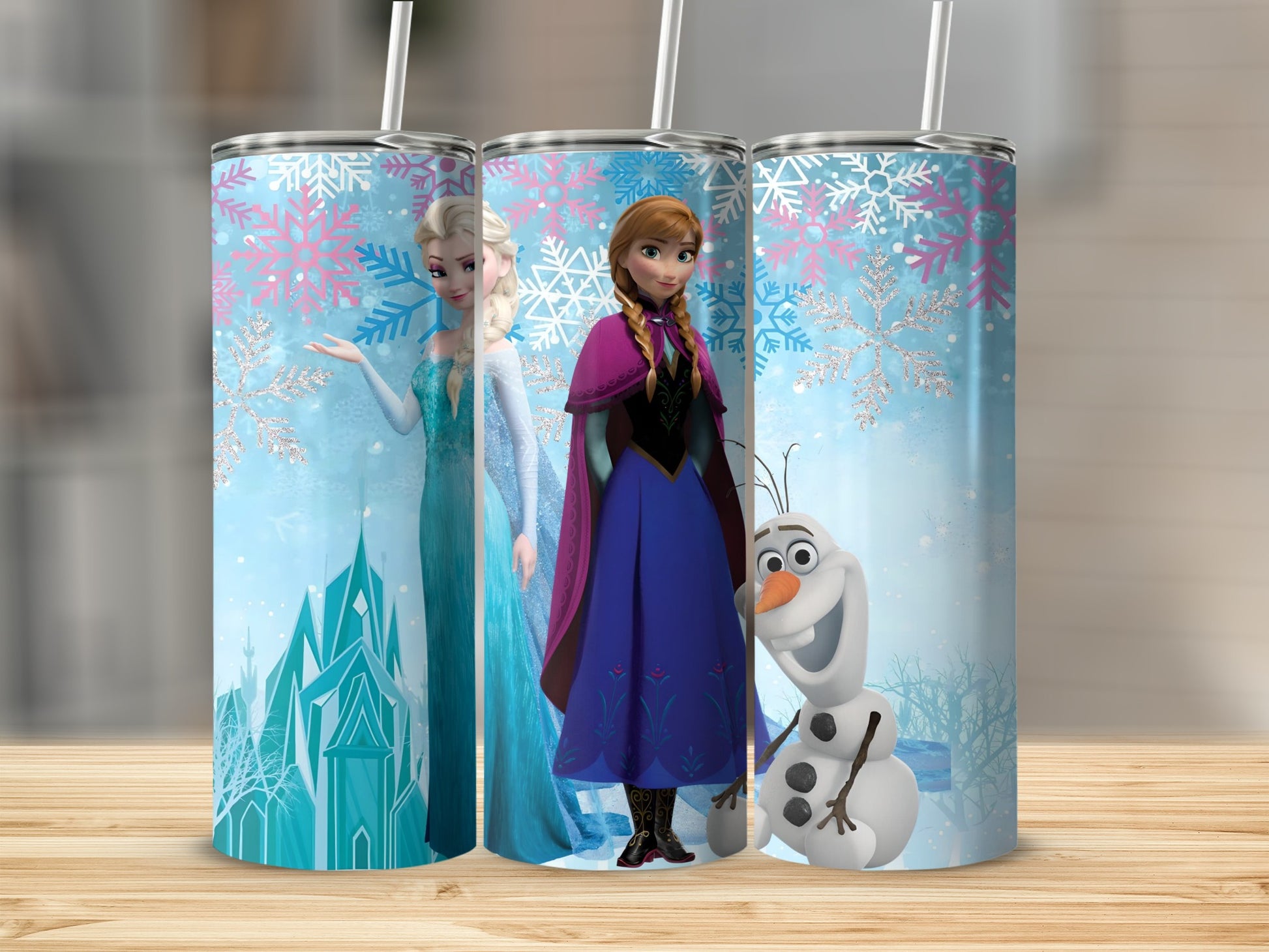 Frozen Elsa Anna and Olaf themed tumbler product