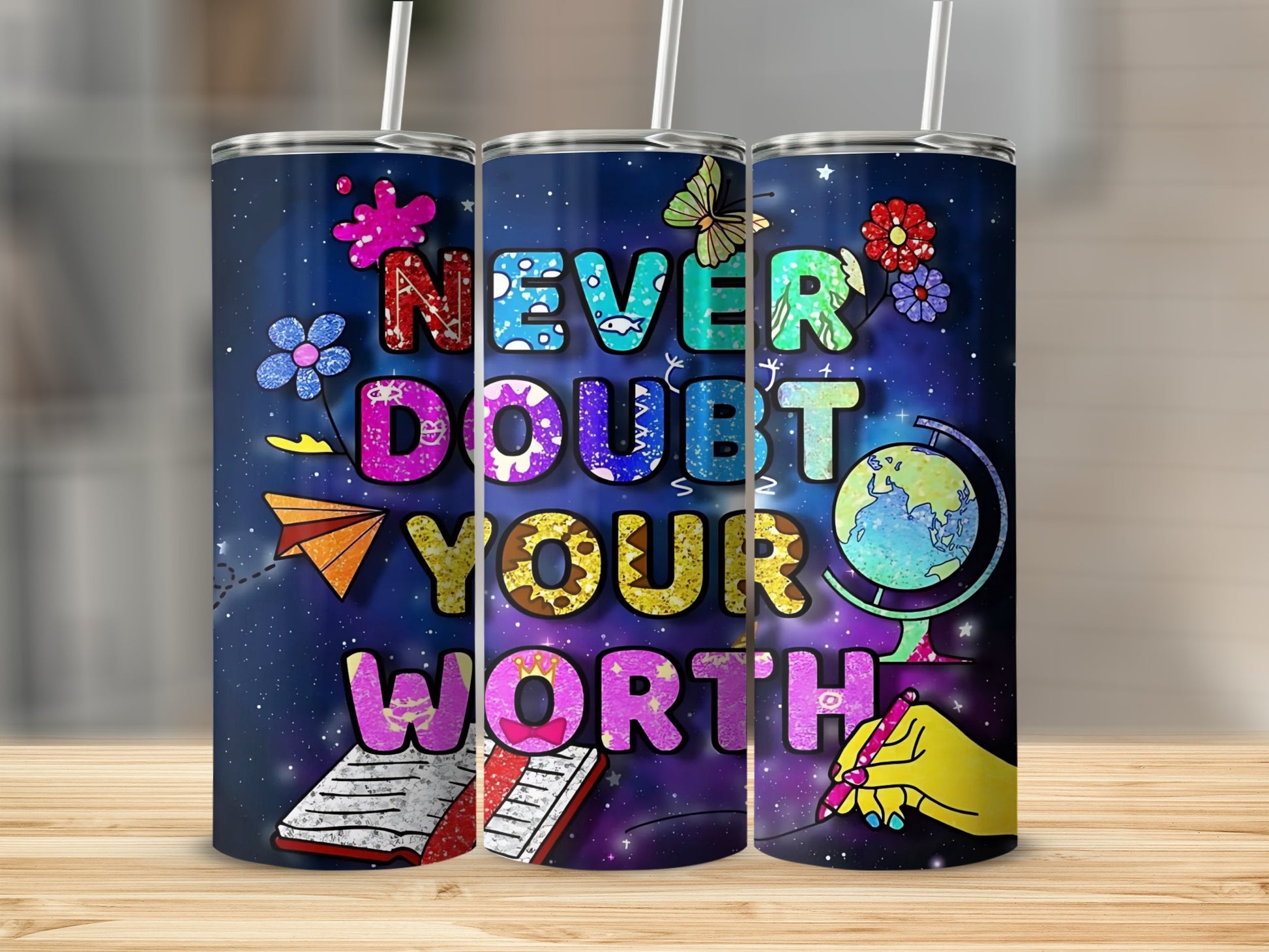 Never Doubt Your Worth Inspirational Design