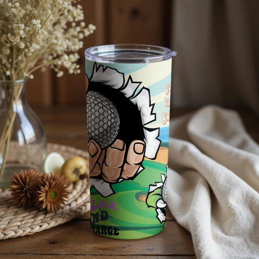 Golfer Hand Holding Golf Ball Graphic Tumbler