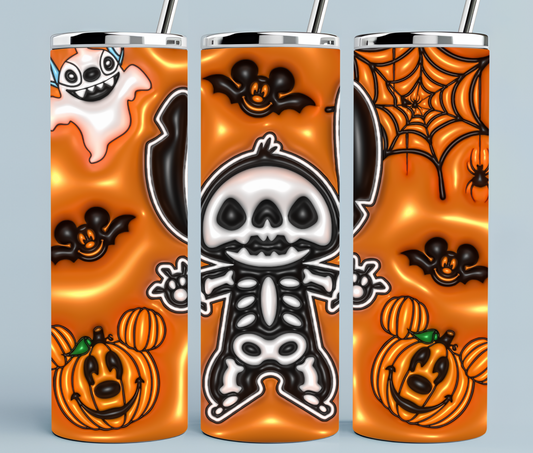 Stitch Dressed as a Skeleton