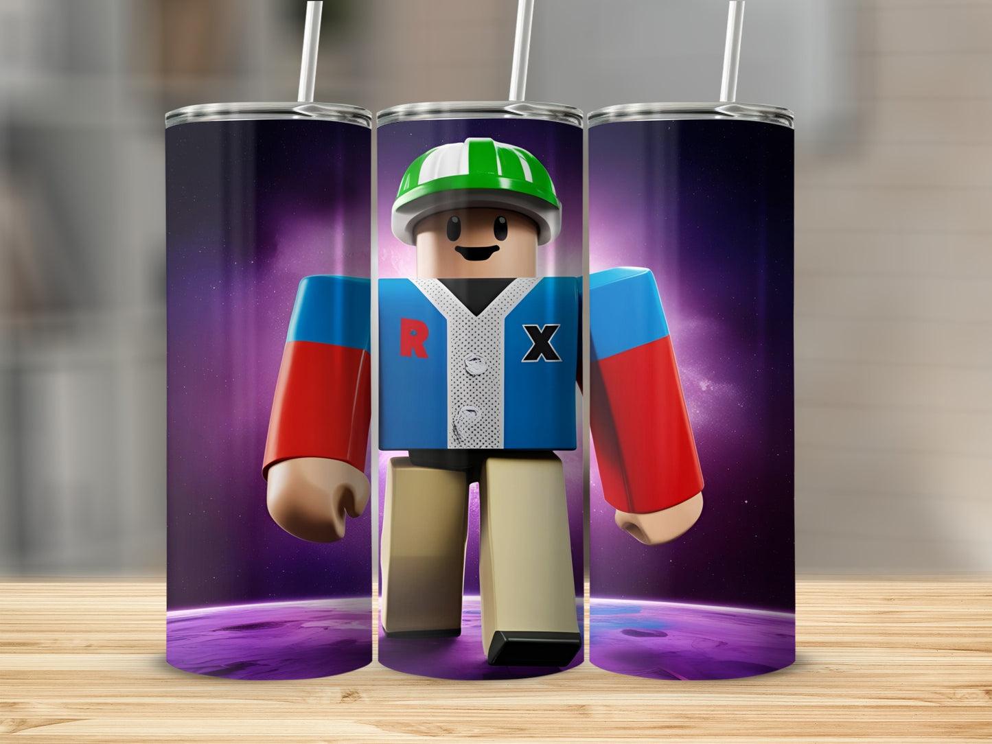 Roblox character in helmet and uniform on planet background.
