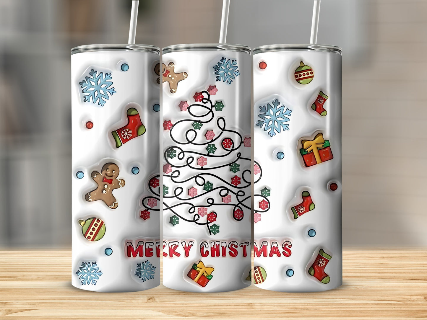 Christmas Themed Tumblers With Holiday Designs Product