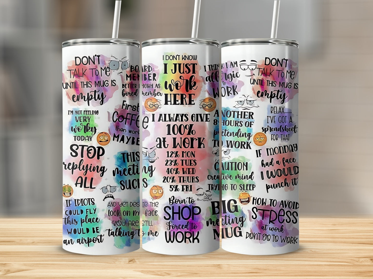 Colorful Motivational Quotes Travel Tumbler