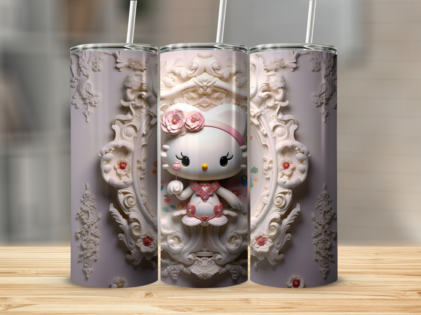 Adorable Ceramic Doll Patterned Tumbler Cup