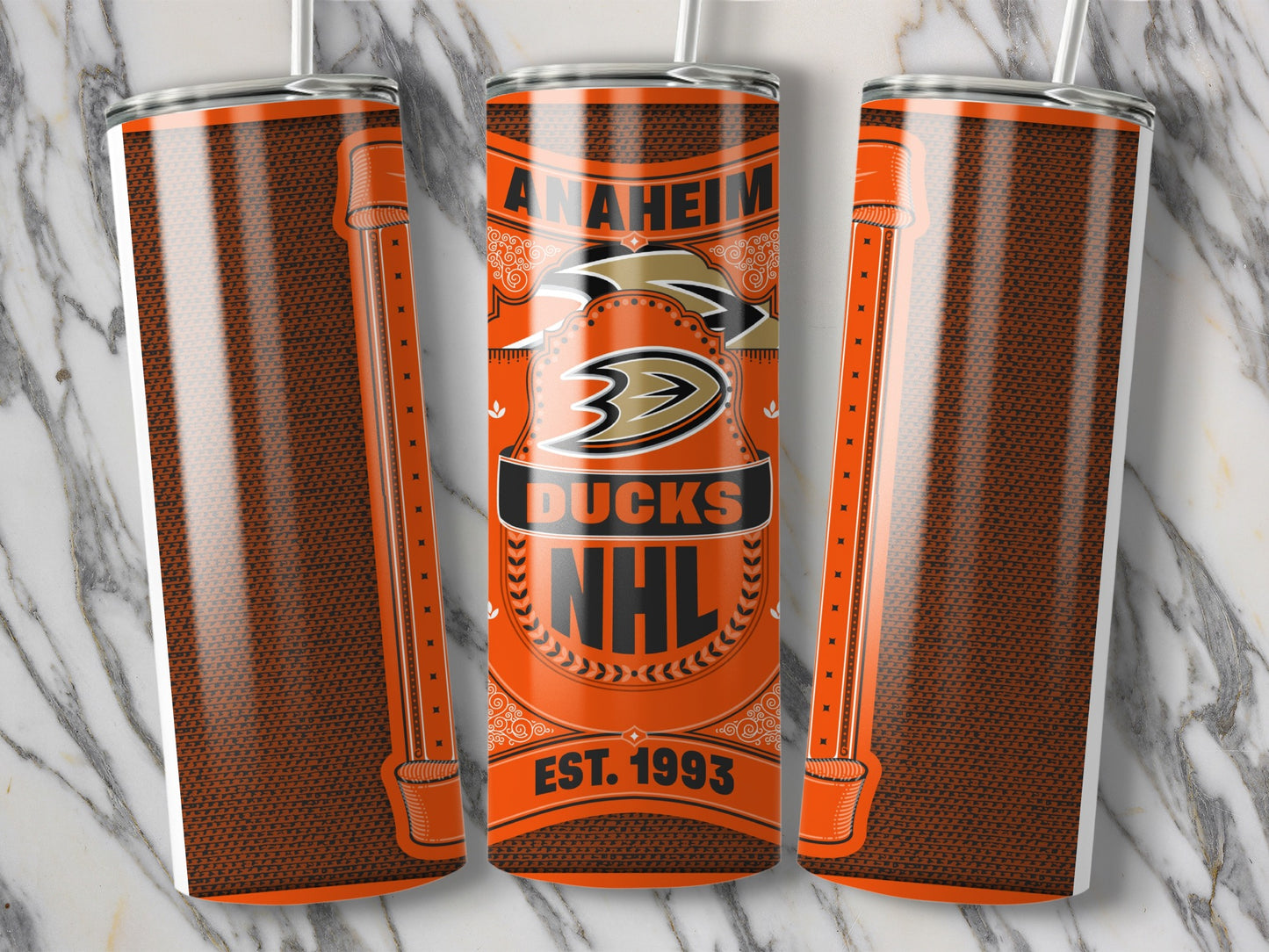 Anaheim Ducks NHL Est 1993 Team Logo Emblem Design Tumbler