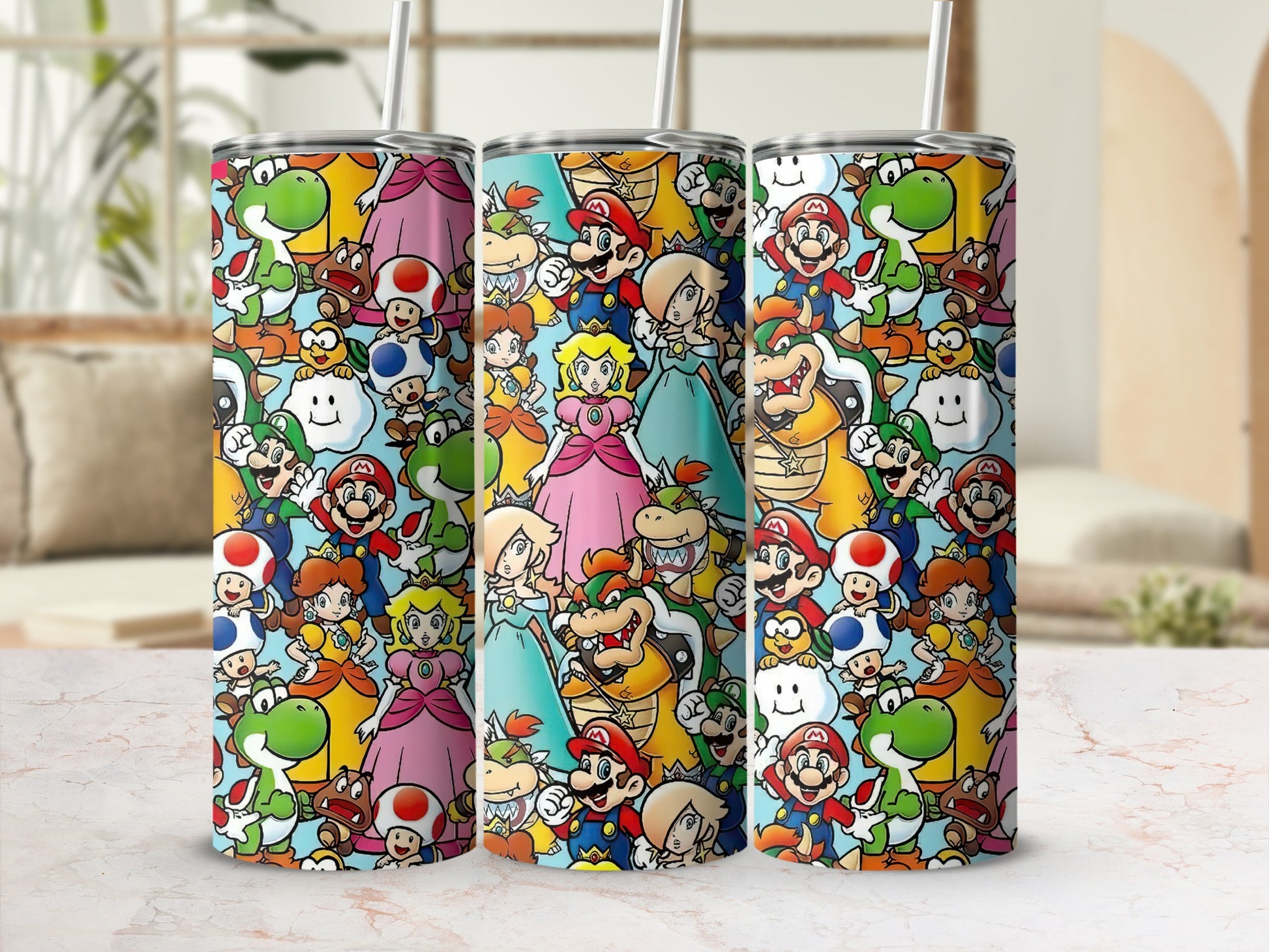 Colorful Cartoon Character Drinkware Tumbler Set