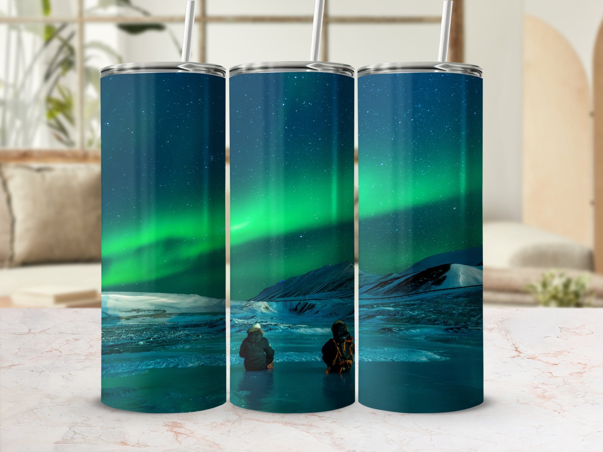 Aurora Borealis Design Insulated Tumbler Product