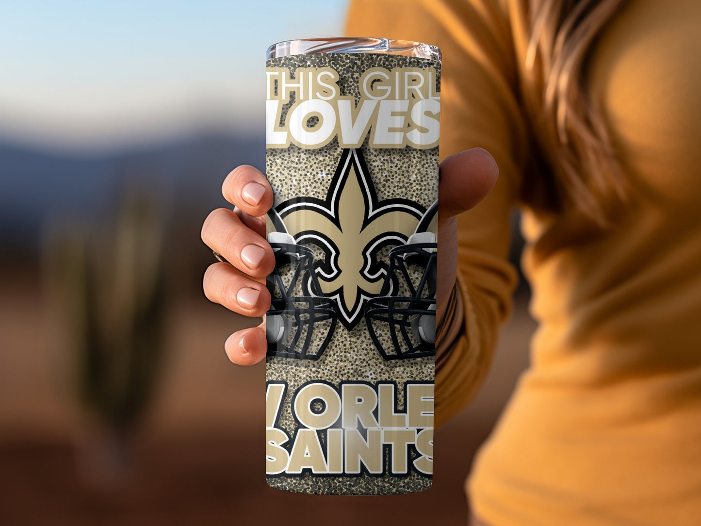 THIS GIRL LOVES NEW ORLEANS SAINTS Football Helmets Tumblers