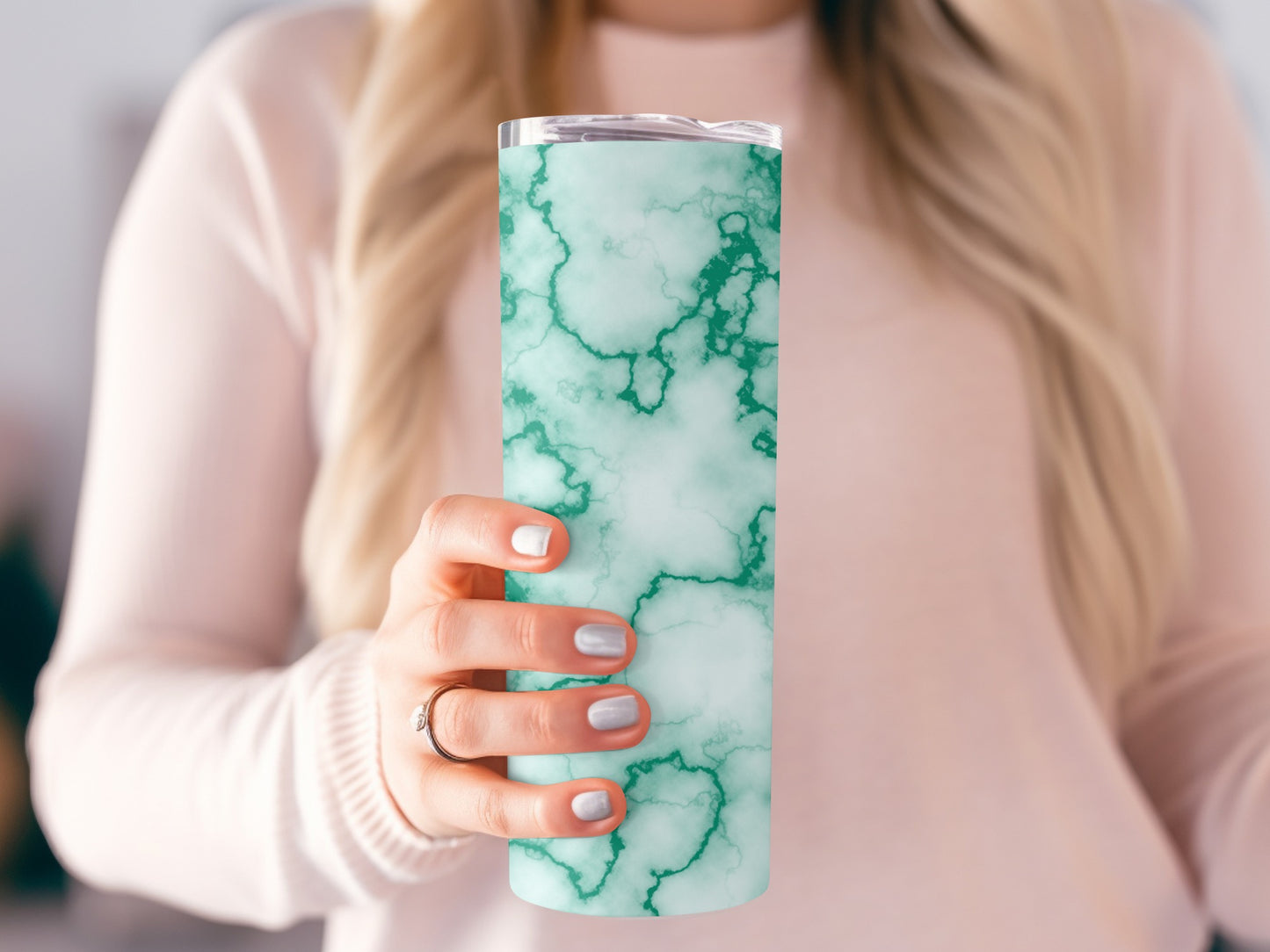 Soft Green Marble Abstract Design Great Look Tumblers