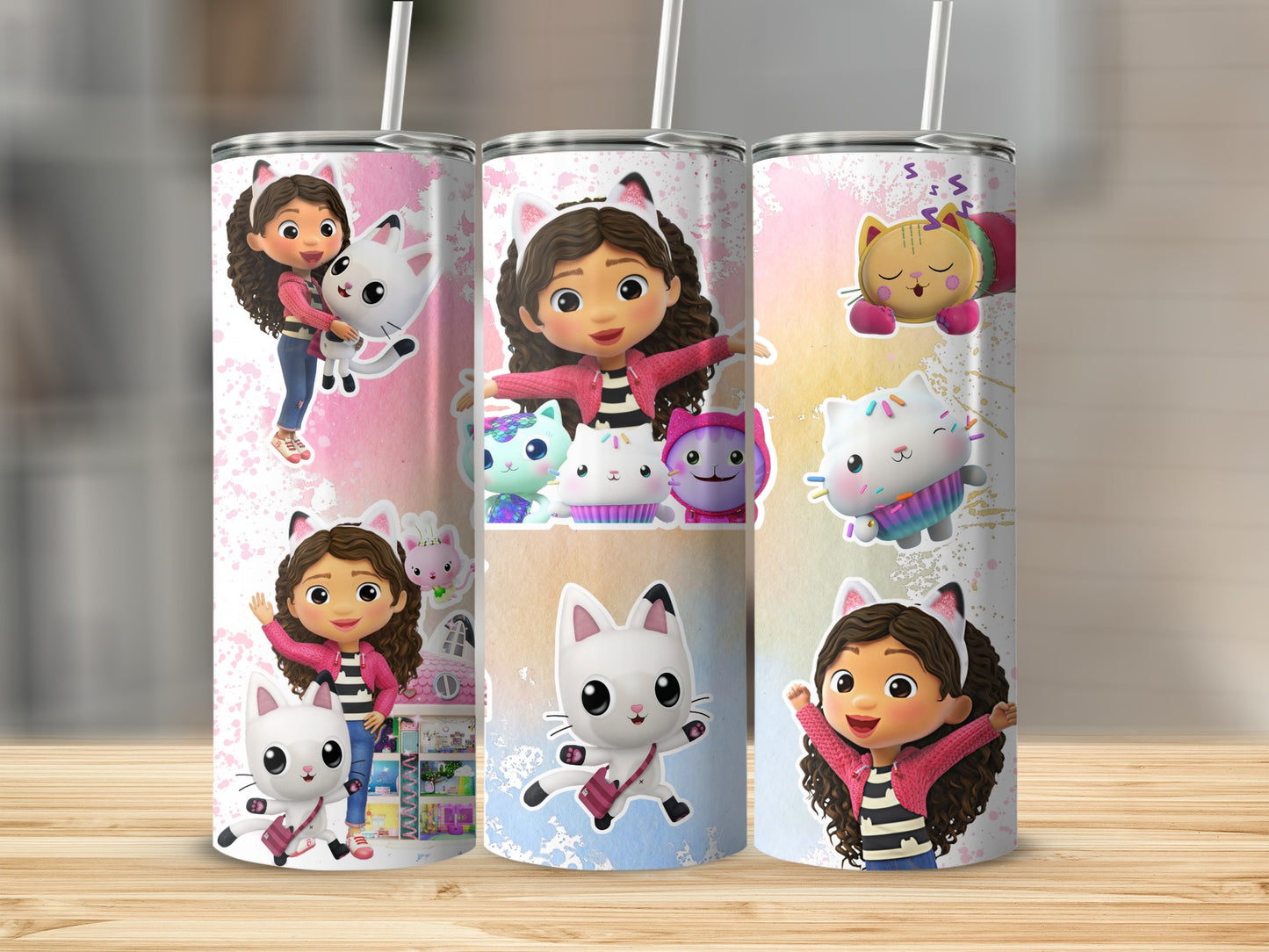 Colorful Cartoon Character Print Tumbler for Kids
