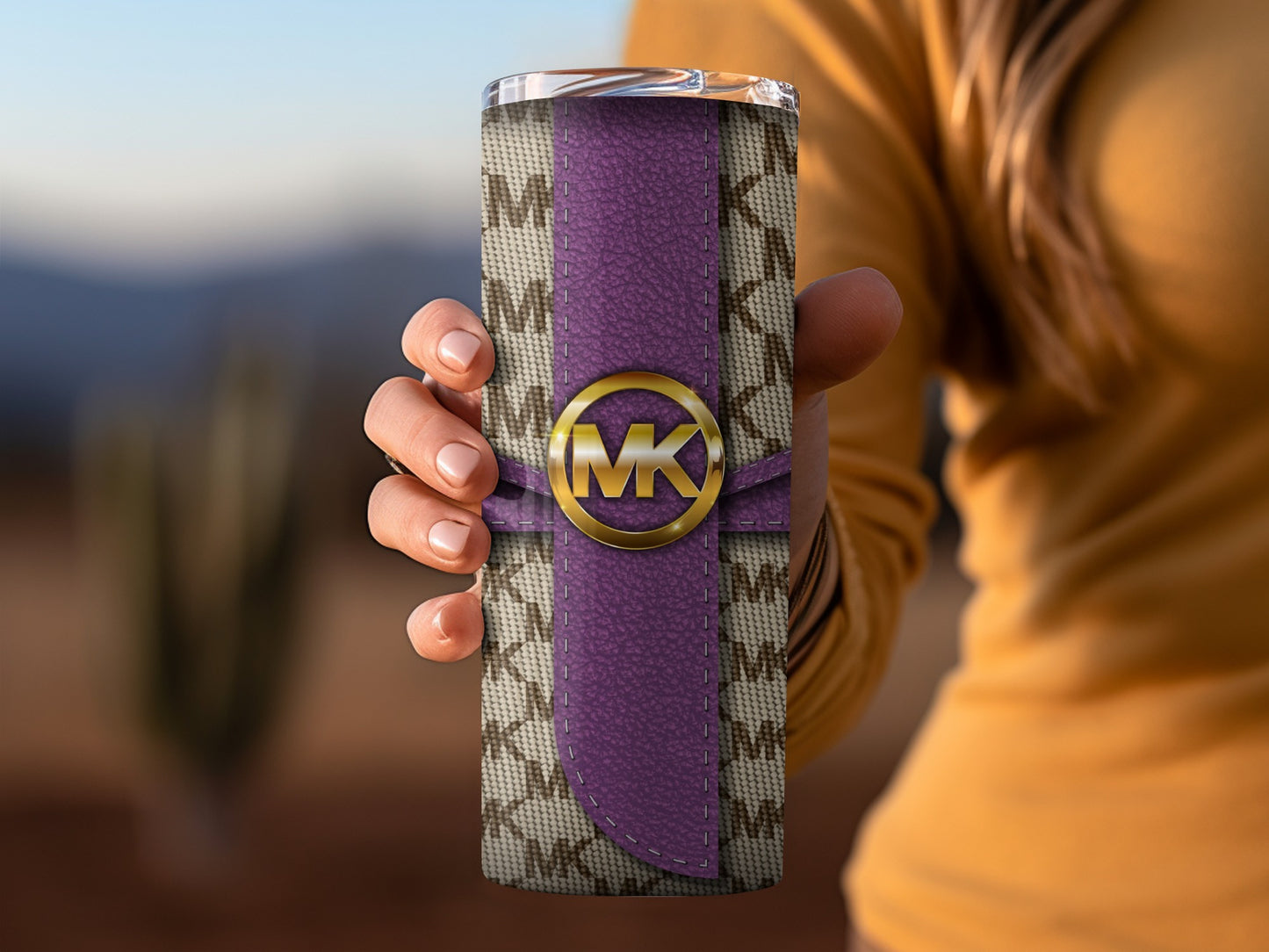 Stylish Purple Patterned Insulated Tumbler Cup
