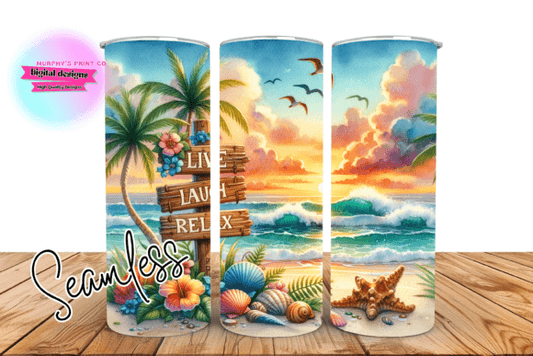 Live Laugh Relax beach tumbler