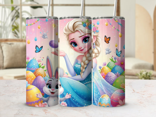 Princess Elsa Bunny Easter Eggs Butterflies Tumbler product type