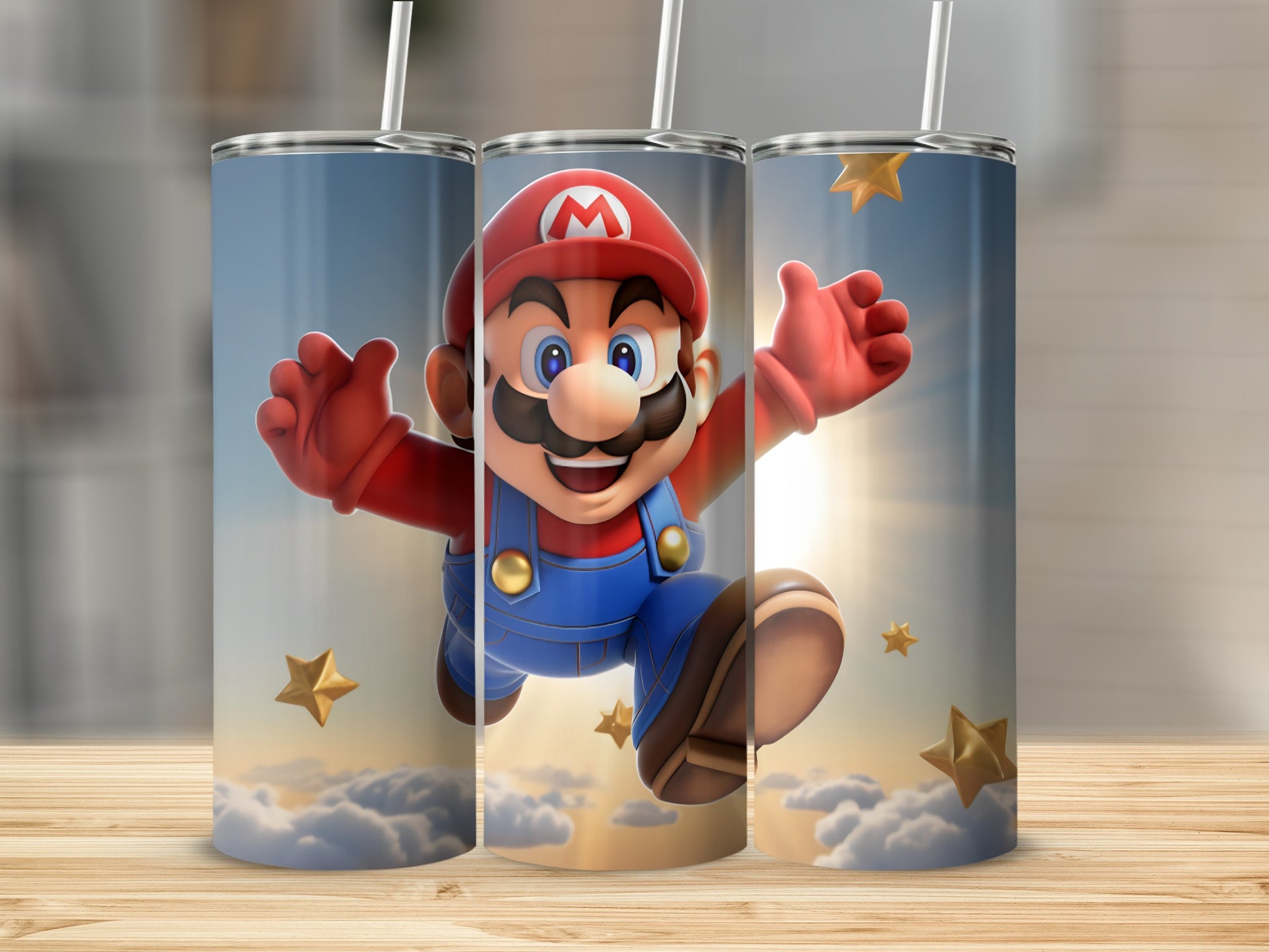 Super Mario Jumping with Stars Tumbler Product