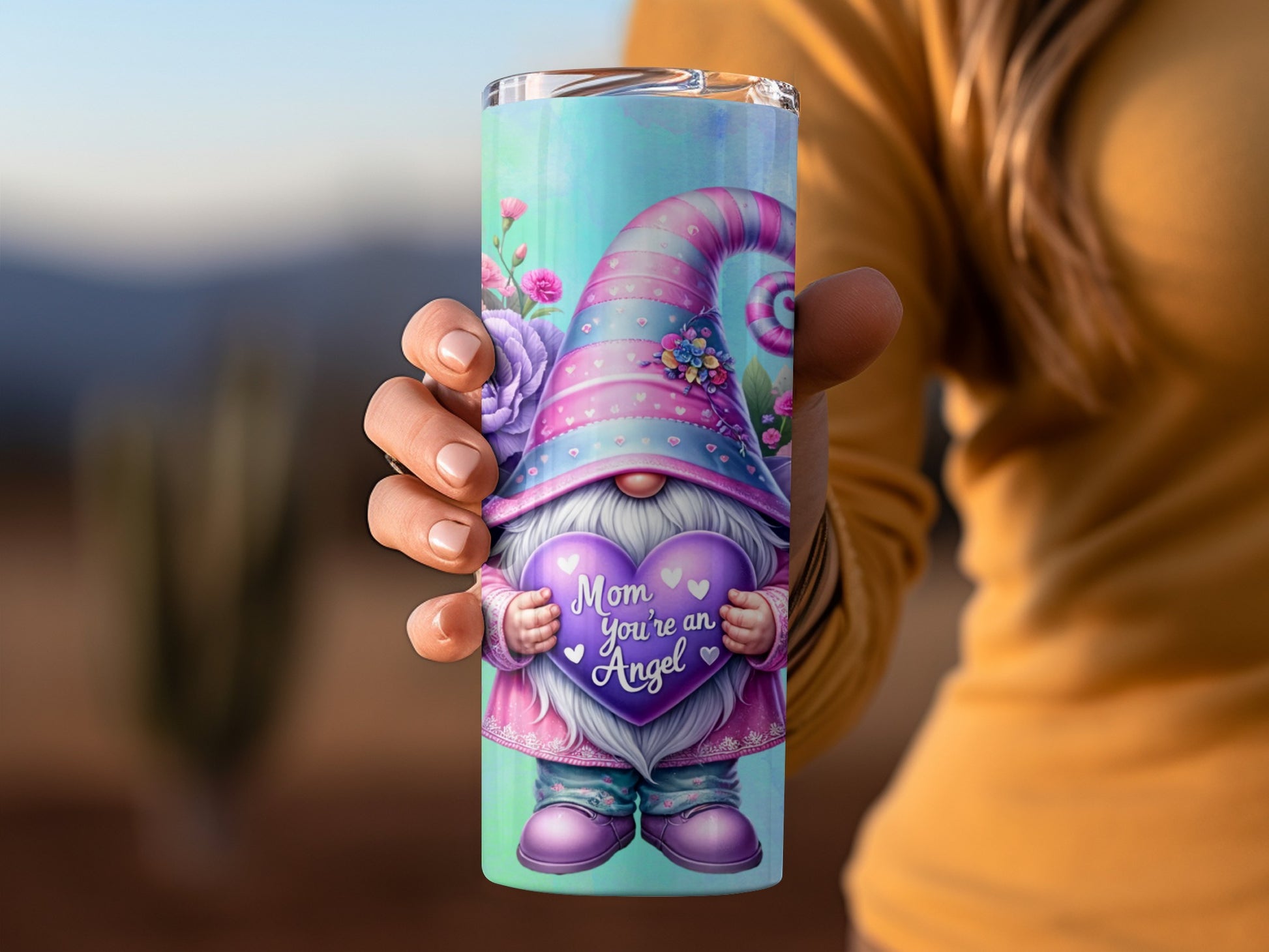 Mom You Are an Angel Gnome Tumbler Cup Travel Mug