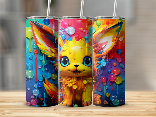 Bright and Colorful Cute Fox Water Tumbler Product