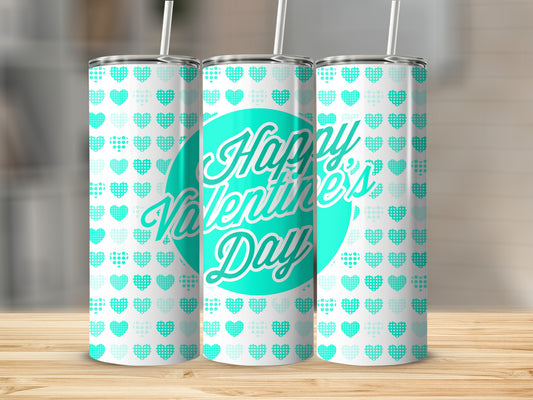 Happy Valentine's Day Heart Pattern Tumbler