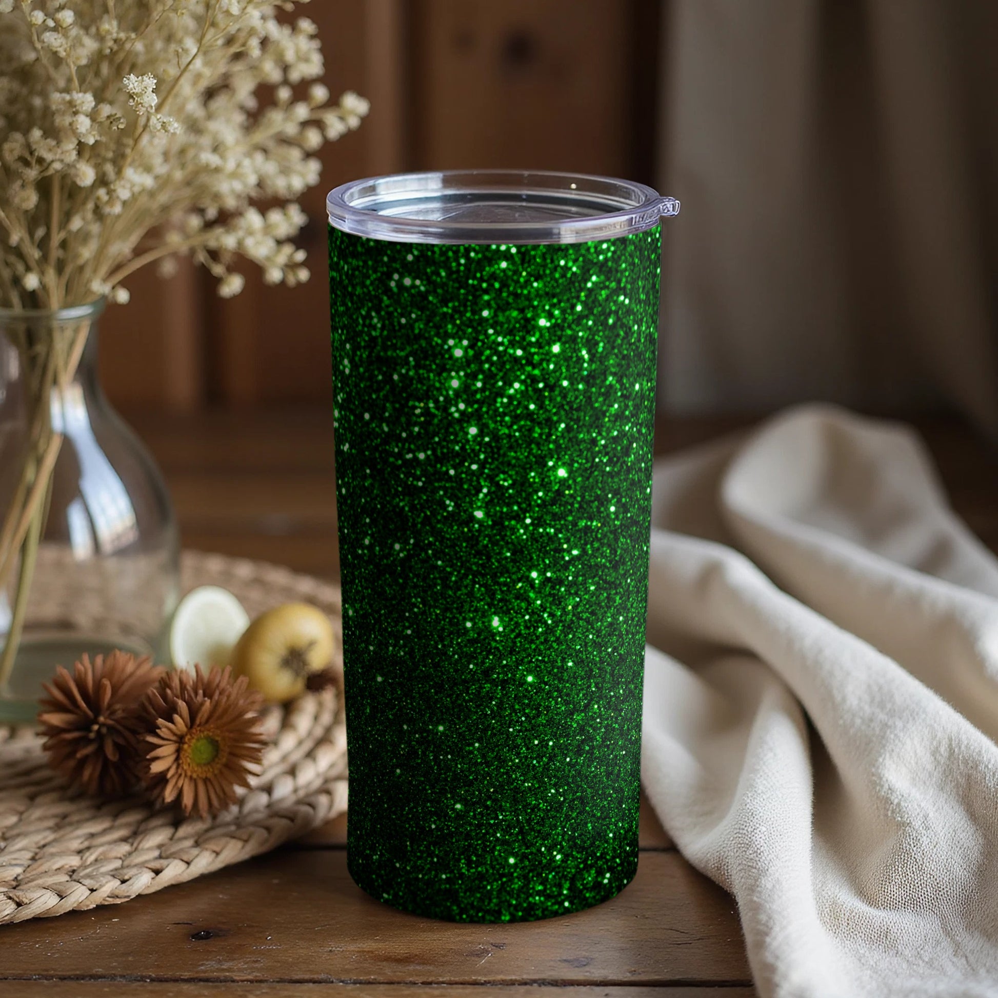 Sparkling Green Glitter Tumbler for Stylish Hydration