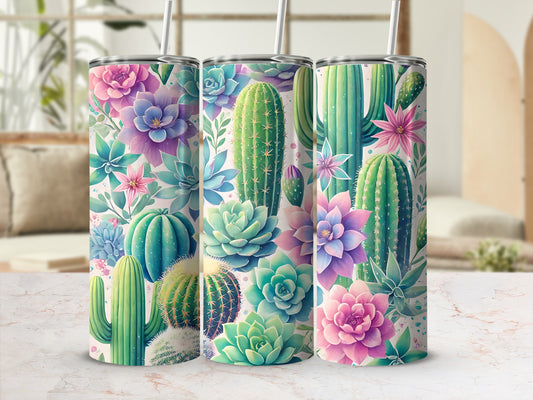 Vibrant Succulent Cactus Floral Botanical Tumbler product type